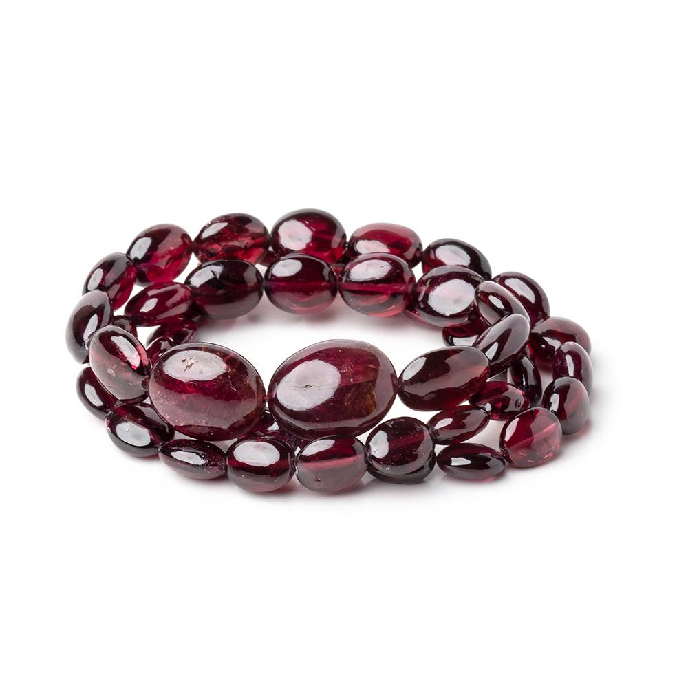 7x5-14x11mm Rhodolite Garnet Plain Oval Beads 16 inch 48 pieces - Beadsofcambay.com