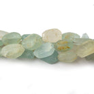 7x5-14x6mm Frosted Aquamarine & Yellow Beryl plain nugget beads 8 inch 16 pieces - Beadsofcambay.com