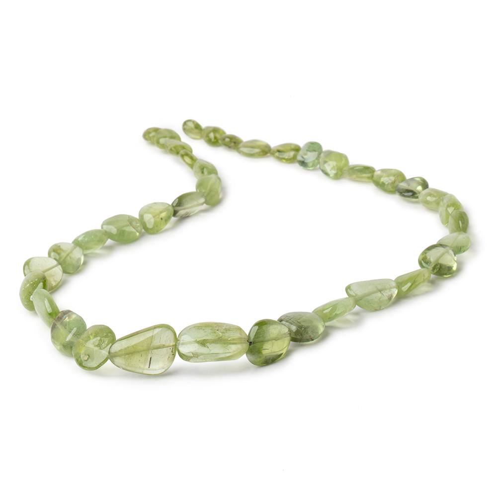 7x5-16x11mm Afghani Mossy Peridot Plain Nuggets 17 inch 38 beads - Beadsofcambay.com