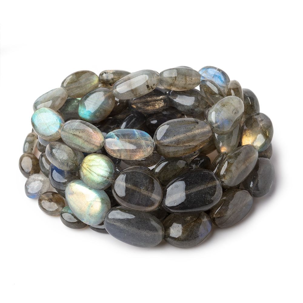 7x5-18x12mm Labradorite Plain Nugget Beads 18 inch 36 pieces - Beadsofcambay.com