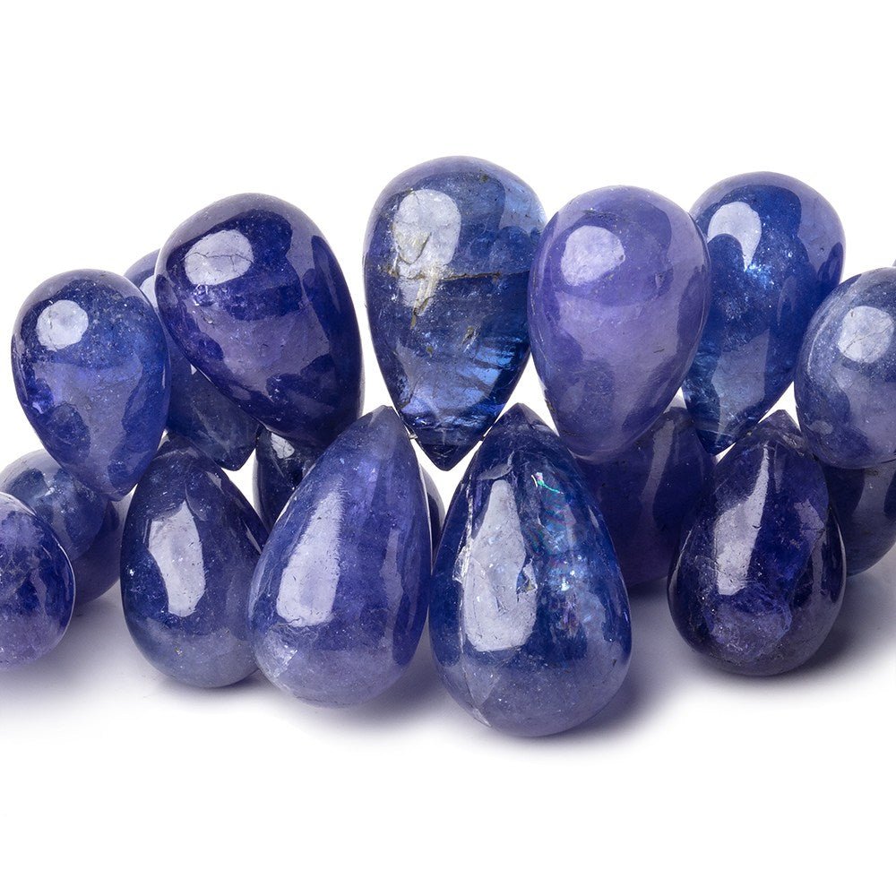 7x5-19x12mm Tanzanite Plain Tear Drop Beads 9.5 inch 70 pieces AA - Beadsofcambay.com
