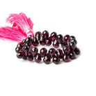 7x5-8x5mm Bohemia Garnet Faceted Tear Drop Beads 5 inch 39 pieces - Beadsofcambay.com