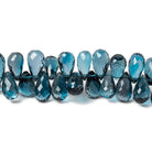 7x5-8x5mm London Blue Topaz faceted tear drop beads 8 inch 73 pieces AA - Beadsofcambay.com