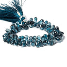 7x5-8x5mm London Blue Topaz faceted tear drop beads 8 inch 73 pieces AA - Beadsofcambay.com