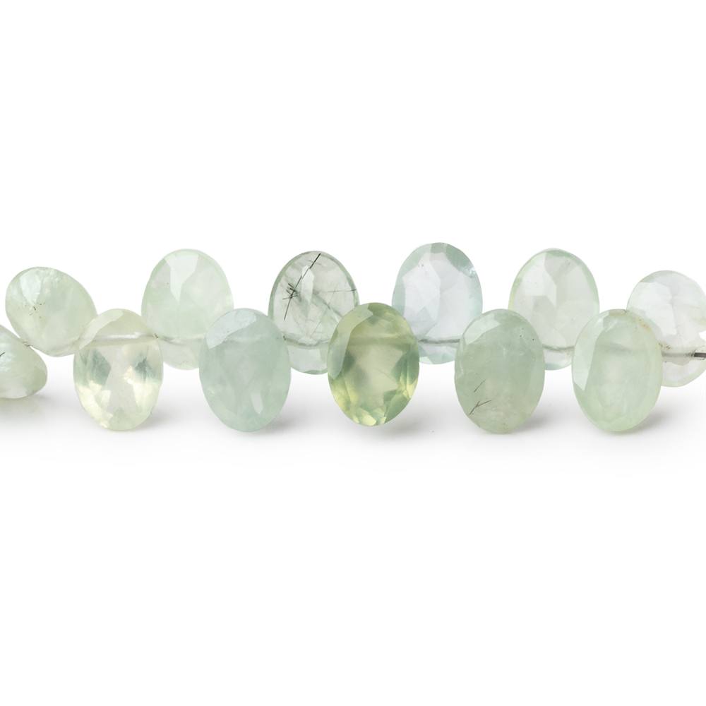 7x5-8x6mm Prehnite Pavilion Faceted Oval Beads 8 inch 48 pieces - Beadsofcambay.com