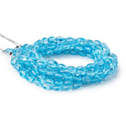 7x5-8x6mm Swiss Blue Topaz Faceted Oval Beads 15 inch 45 pieces AAA - Beadsofcambay.com