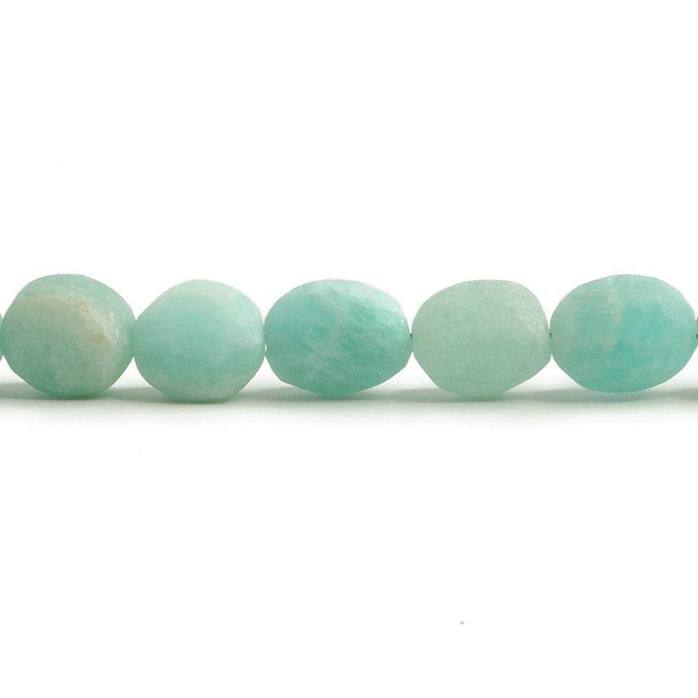 7x5-8x7mm Frosted Amazonite straight drilled plain nugget beads 7.5 inch 21 pieces - Beadsofcambay.com