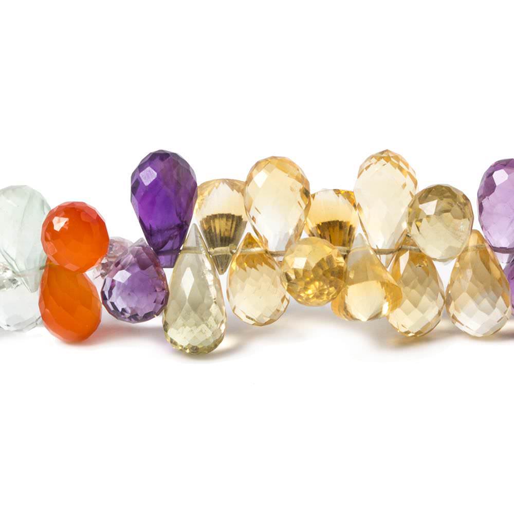 7x5-9x5mm Multi Gemstone faceted tear drop beads 15 inch 160 pieces - Beadsofcambay.com