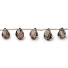 7x5-9x5mm Smoky Quartz Top Drilled Faceted Twist Beads 8 inch 17 pieces - Beadsofcambay.com