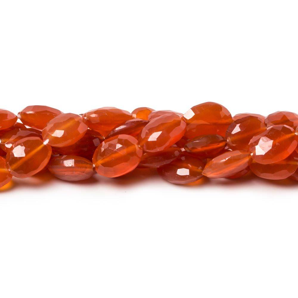 7x5-9x6mm Carnelian Straight Drill Oval Beads 8 inch 23 pieces - Beadsofcambay.com