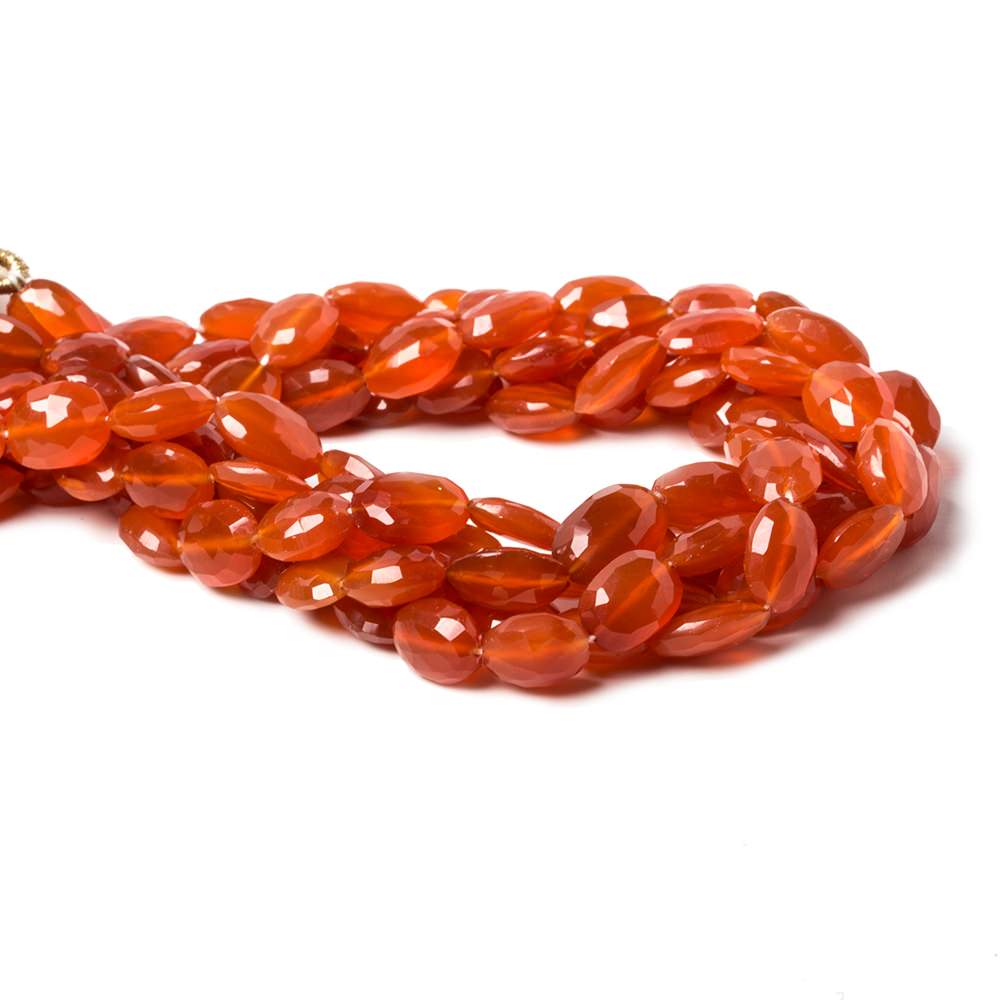 7x5-9x6mm Carnelian Straight Drill Oval Beads 8 inch 23 pieces - Beadsofcambay.com