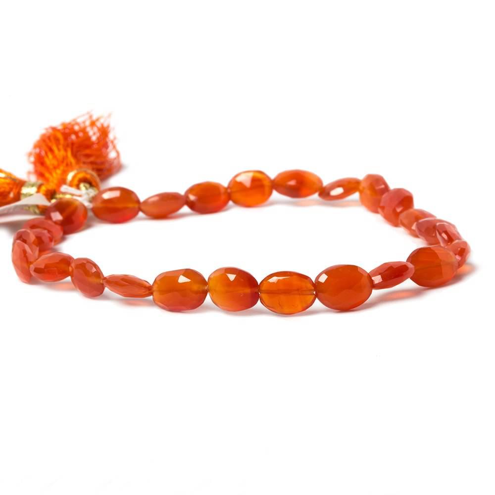 7x5-9x6mm Carnelian Straight Drill Oval Beads 8 inch 23 pieces - Beadsofcambay.com