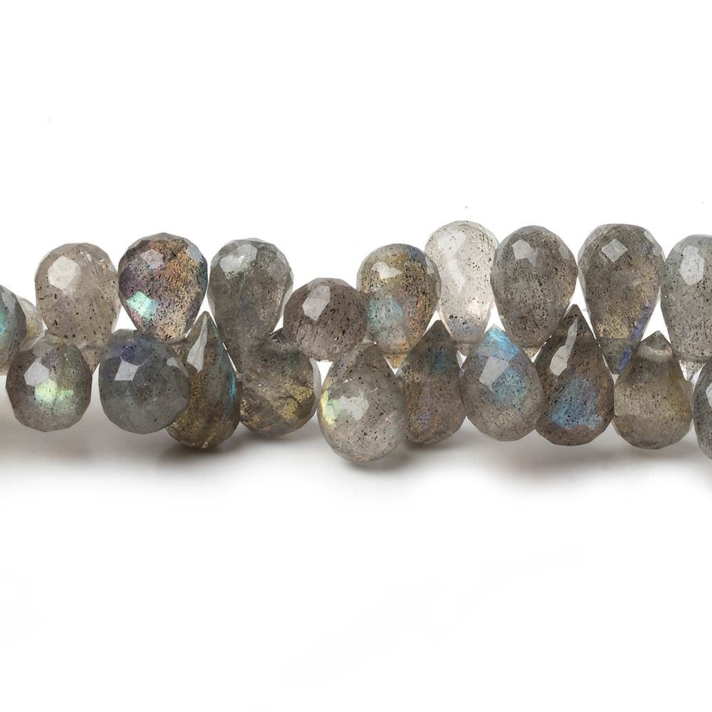 7x5-9x6mm Labradorite faceted tear drop briolette beads 8 inch 82 pieces A - Beadsofcambay.com