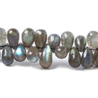 7x5-9x6mm Labradorite Plain Tear Drops 8 inch 59 beads A - Beadsofcambay.com