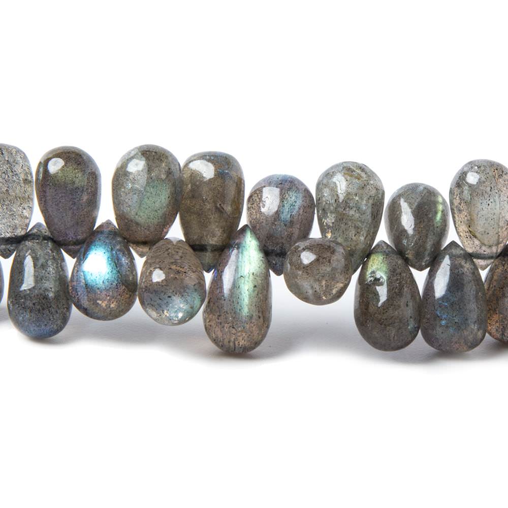 7x5-9x6mm Labradorite Plain Tear Drops 8 inch 59 beads A - Beadsofcambay.com