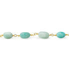 7x5-9x6mm Matte Amazonite plain nugget Gold plated Chain by the foot - Beadsofcambay.com