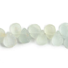 7x5-9x6mm Matte Aquamarine plain pear beads 7.5 inch 52 pieces - Beadsofcambay.com