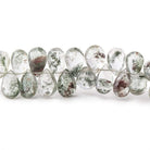 7x5-9x6mm Moss Quartz Faceted Pear Beads 8 inch 65 pieces - Beadsofcambay.com