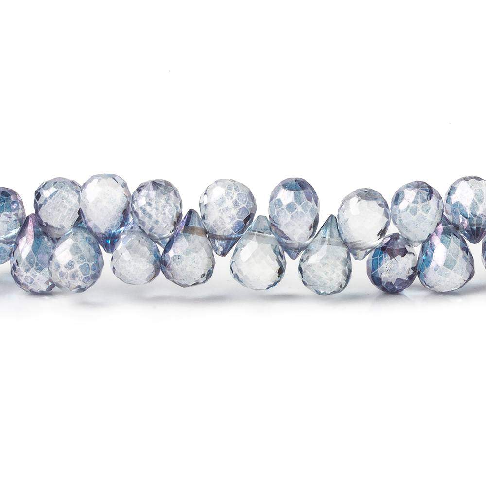 7x5-9x6mm Mystic Blue Topaz faceted tear drop beads 8 inch 63 pieces - Beadsofcambay.com