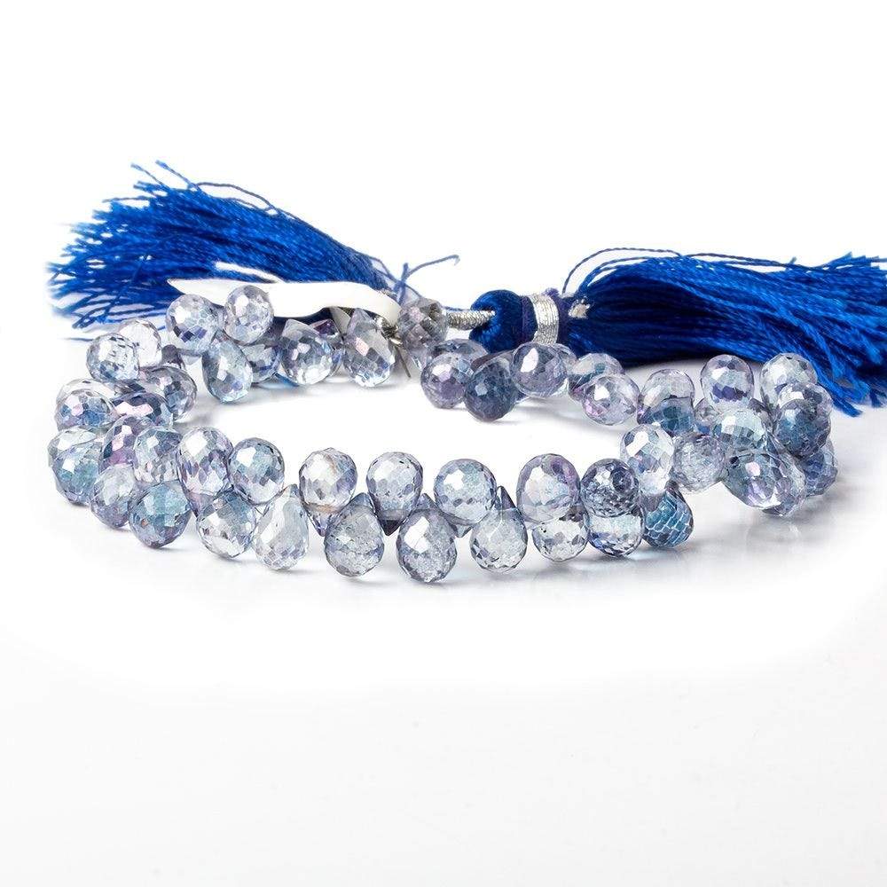 7x5-9x6mm Mystic Blue Topaz faceted tear drop beads 8 inch 63 pieces - Beadsofcambay.com
