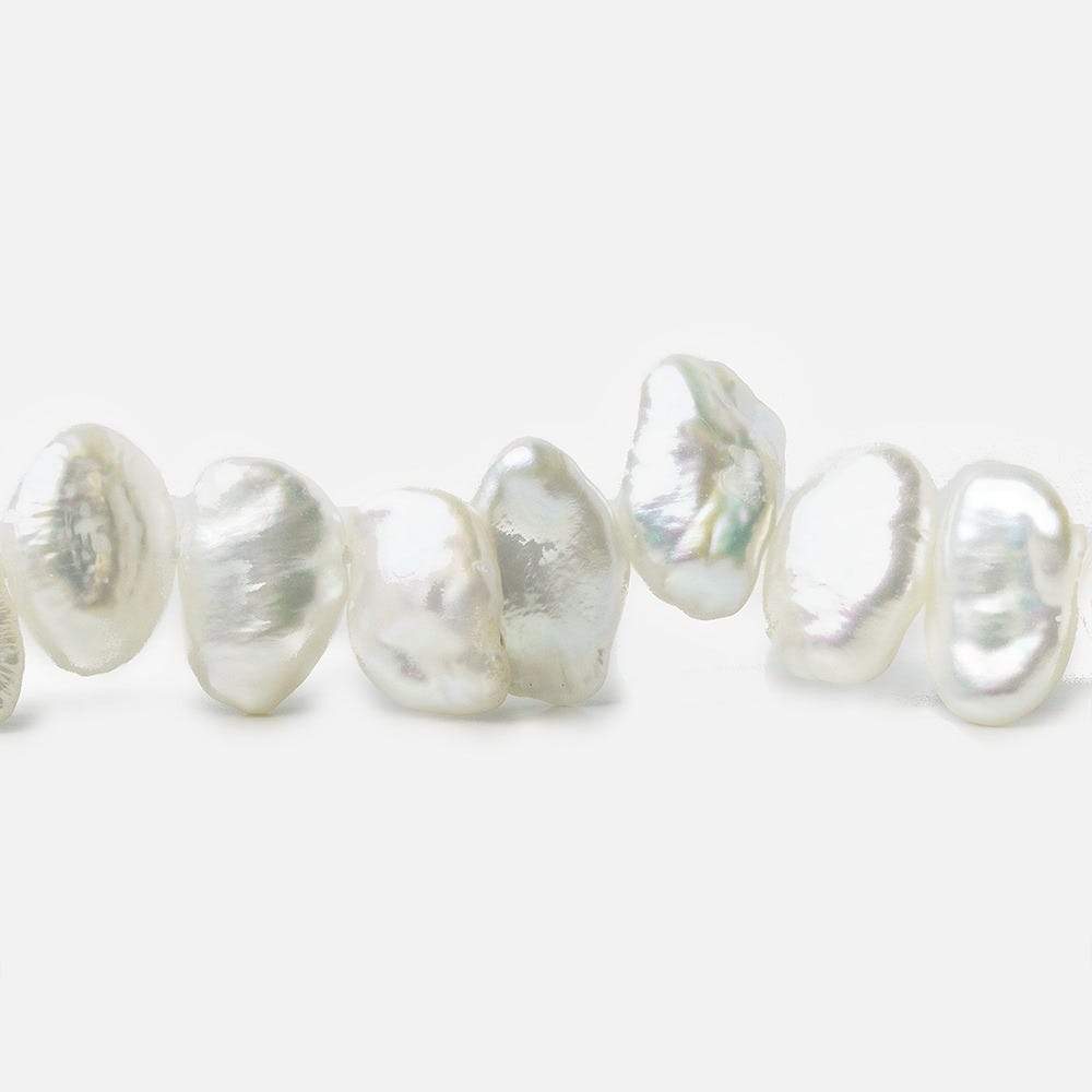 7x5-9x6mm White Top Drilled Keshi Freshwater Pearl 16 inch 74 pieces - Beadsofcambay.com