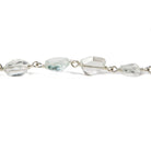 7x5-9x7mm Aquamarine & White Beryl faceted nugget Sterling Silver Chain - Beadsofcambay.com