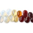 7x5-9x7mm Multi Color Mexican Fire Opal Pear Briolette beads 9 inch 68 pieces - Beadsofcambay.com