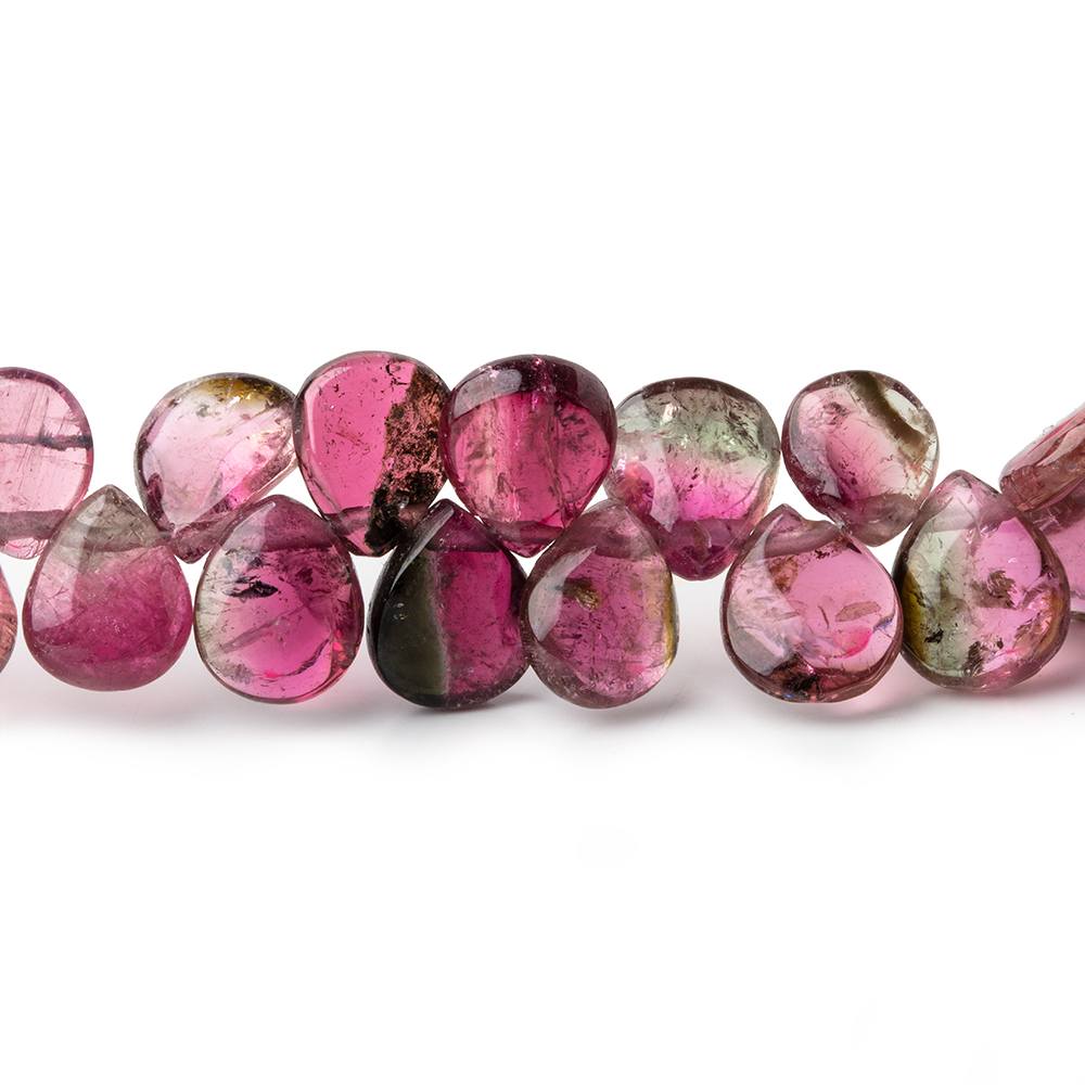 7x5-9x7mm Multi Color Tourmaline plain pear beads 18 inch 136 pieces AA - Beadsofcambay.com