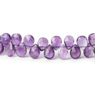 7x5 Amethyst faceted pear beads 8 inch 64 pieces - Beadsofcambay.com