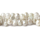 7x5-9x6mm Silverite Sapphire faceted tear drop beads 8 inch 77 pieces - Beadsofcambay.com