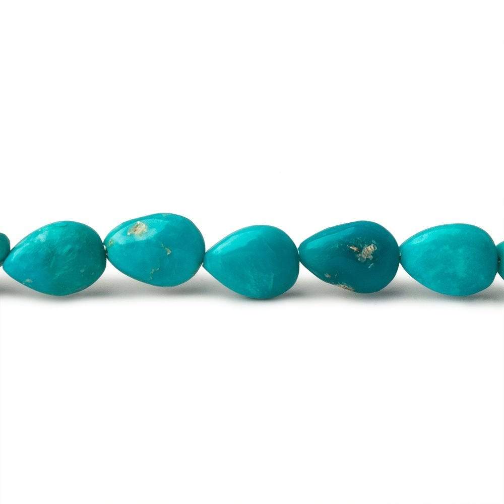7x5mm - 9x7mm Shaded Turquoise Plain Pears 8 inch 27 pieces A - Beadsofcambay.com