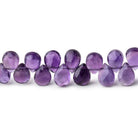 7x5mm Amethyst Faceted Pear Beads 8 inch 64 pieces - Beadsofcambay.com