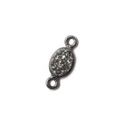 7x5mm Black Gold Bezel Metallic Platinum Drusy Oval Connector 1 piece - Beadsofcambay.com