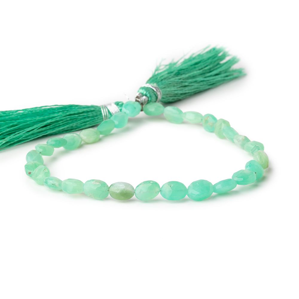 7x5mm Chrysoprase Faceted Oval Beads 8 inch 30 pieces - Beadsofcambay.com
