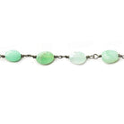 7x5mm Chrysoprase faceted oval Black Gold plated Chain by the foot 23 pieces - Beadsofcambay.com