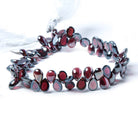 7x5mm Metallic Garnet plain pear cabochon beads 8 inch 73 pieces - Beadsofcambay.com