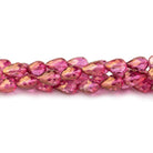 7x5mm Mystic Pink Topaz straight drilled faceted tear drops 9 inch 30 beads AA