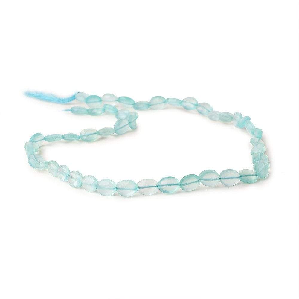 7x5mm Seafoam Blue Chalcedony straight drilled faceted ovals 13.5 inch 46 beads - Beadsofcambay.com