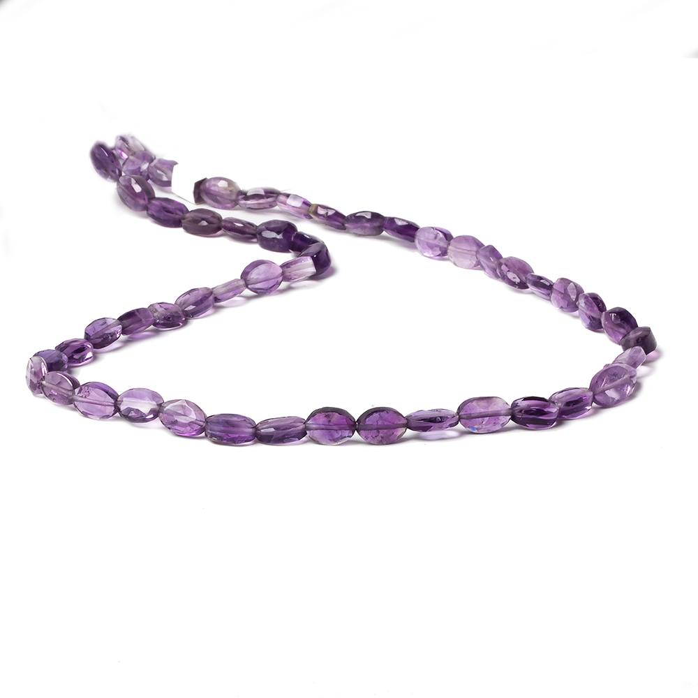 7x5mm Shaded Amethyst straight drilled faceted ovals 14 inch 55 beads - Beadsofcambay.com