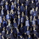 7x5mm Sodalite faceted nugget .925 Silver Chain by the foot 22 pieces - Beadsofcambay.com