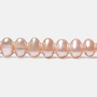 7x5mm Sunset Peach Double Drilled Oval Freshwater Pearls 15.5 inch 76 pieces - Beadsofcambay.com