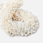 7x5mm White Top Drilled Oval Freshwater Pearls 15.5 inch 90 pieces - Beadsofcambay.com