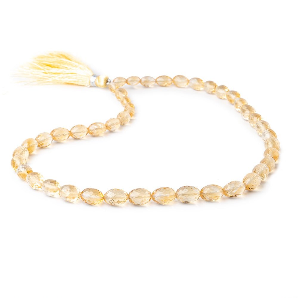 7x6-10x7mm Citrine Faceted Olive Beads 16 inch 44 pieces AA - Beadsofcambay.com