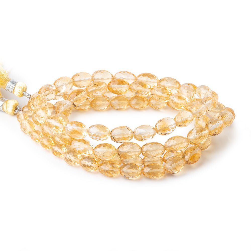 7x6-10x7mm Citrine Faceted Olive Beads 16 inch 44 pieces AA - Beadsofcambay.com