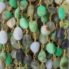 7x6-11x7mm Matte Multi Gemstone plain nugget Silver plated Chain by the foot 20 beads per - Beadsofcambay.com