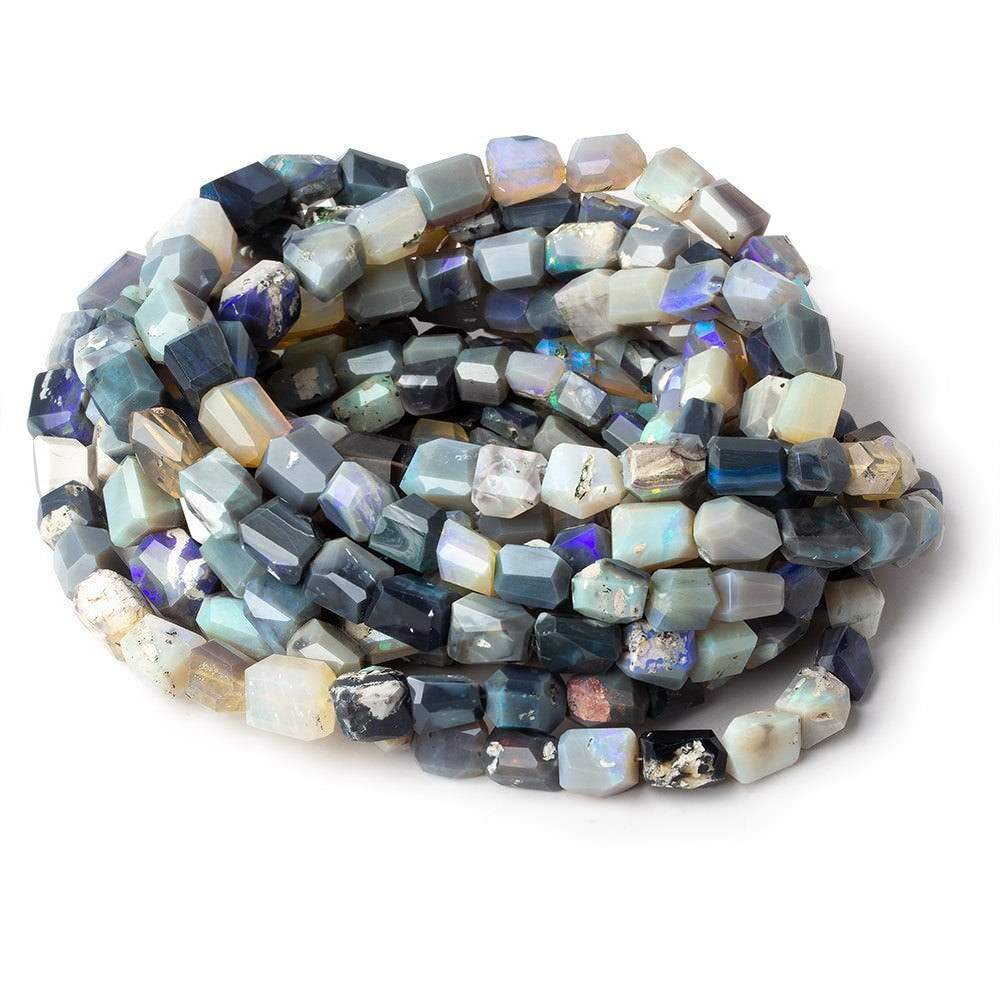 7x6-11x9mm Multi Color Australian Opal faceted nuggets 18 inch 50 beads AA - Beadsofcambay.com