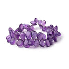 7x6-12x9mm Amethyst Plain Pear Beads 7.5 inch 58 pieces - Beadsofcambay.com