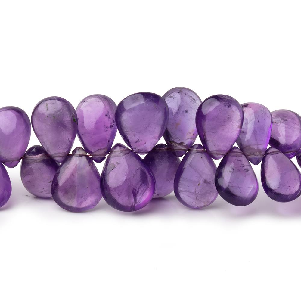 7x6-12x9mm Amethyst Plain Pear Beads 7.5 inch 58 pieces - Beadsofcambay.com