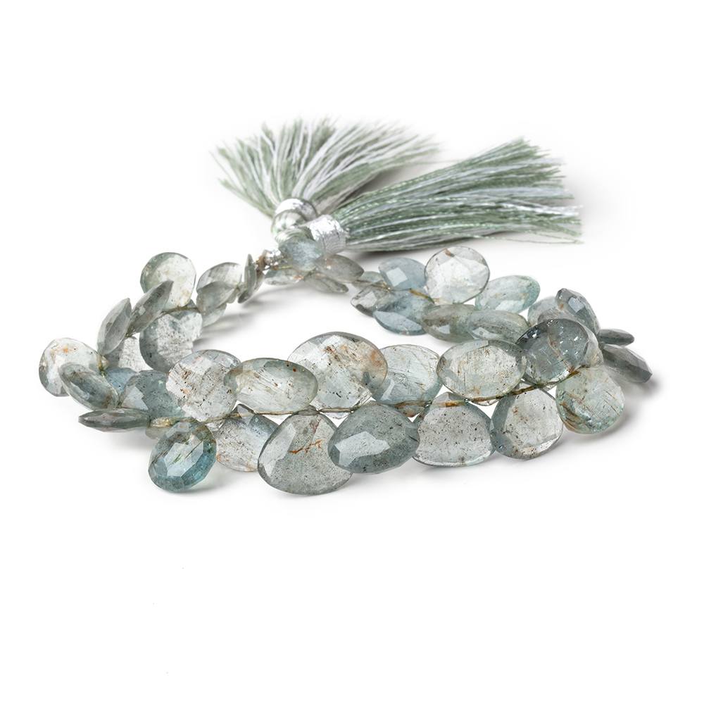7x6-13x13mm Moss Aquamarine Faceted Heart & Fan Beads 8 inch 50 pieces AA - Beadsofcambay.com