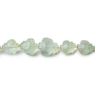 7x6-14x12mm Prehnite Carved Leaf Beads 13 inch 39 pieces - Beadsofcambay.com
